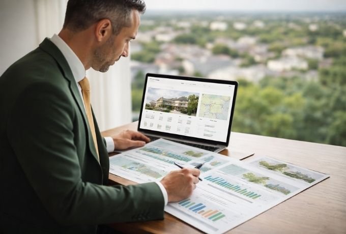 real estate agent analyzing local property market in berwick melbourne south east